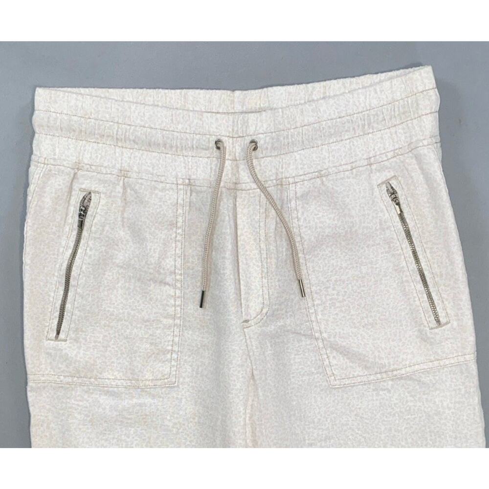 Athleta 988237 Women's Cabo Linen Jogger Pants in Neutral Camo. Size 8, EUC! - Picture 2 of 5